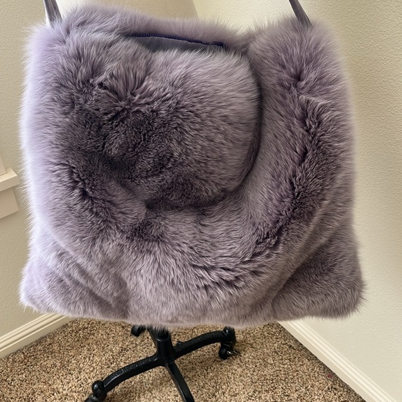 Beautiful fox fur satchel purse velvet lined - Picture 7 of 8